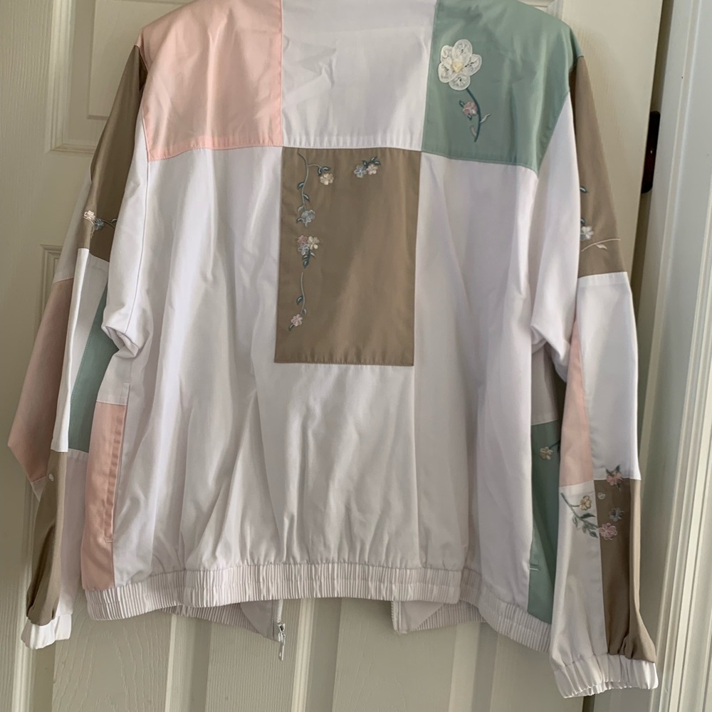 Koret Pastel Patchwork Embroidered Windbreaker Ja… - image 6